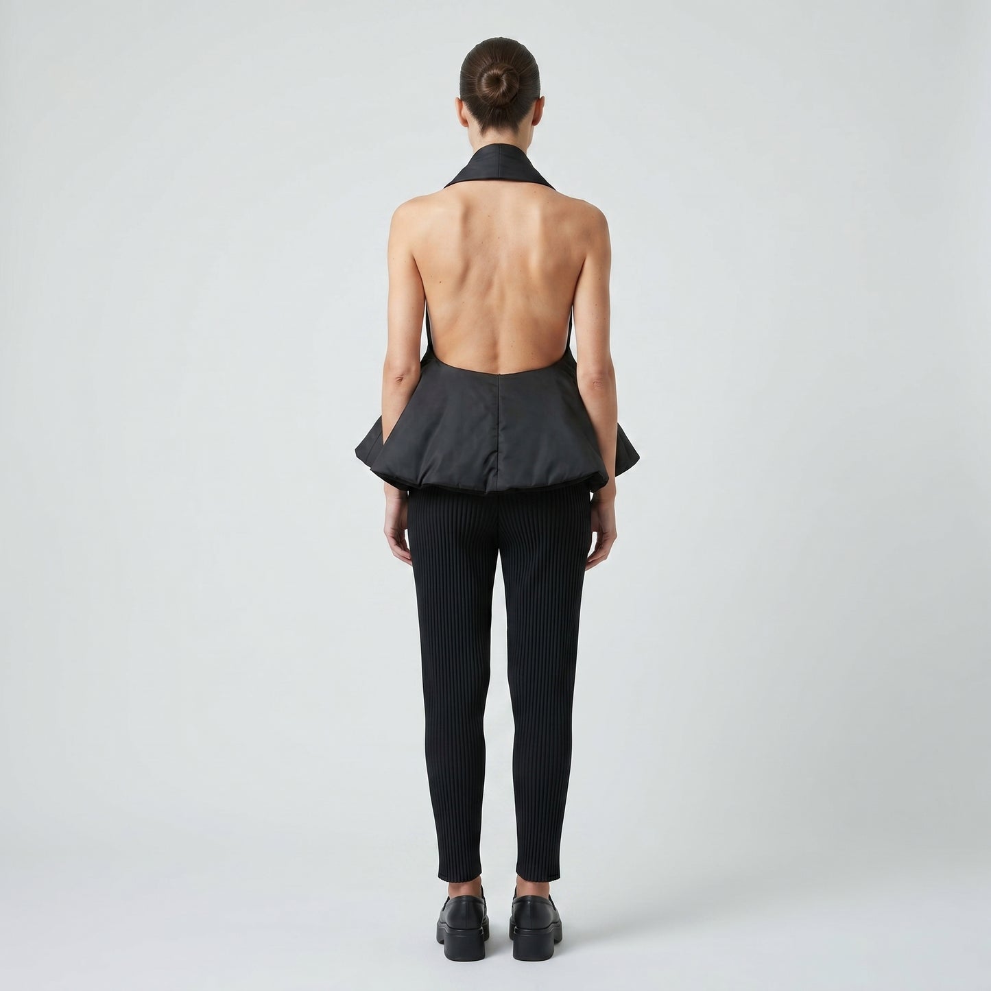 Structured Halter Peplum Vest