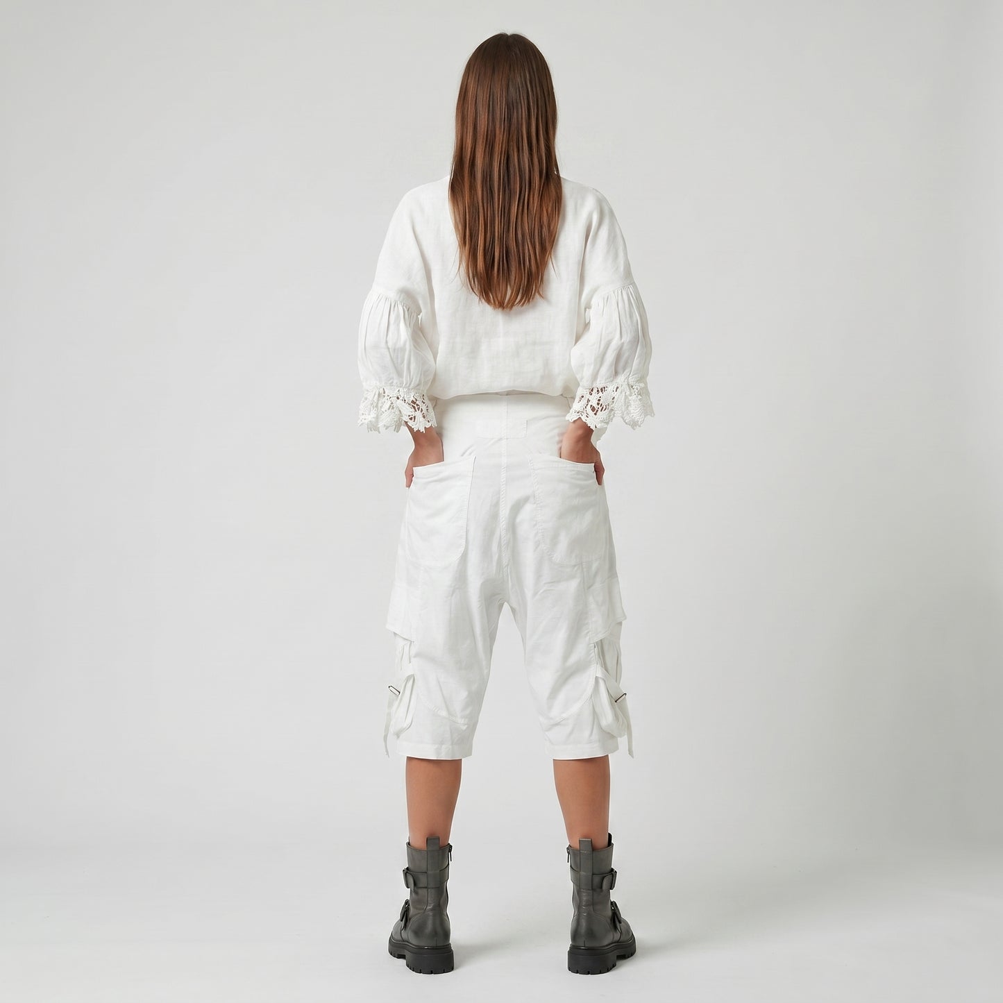 Off-White Cropped Cargo Trousers