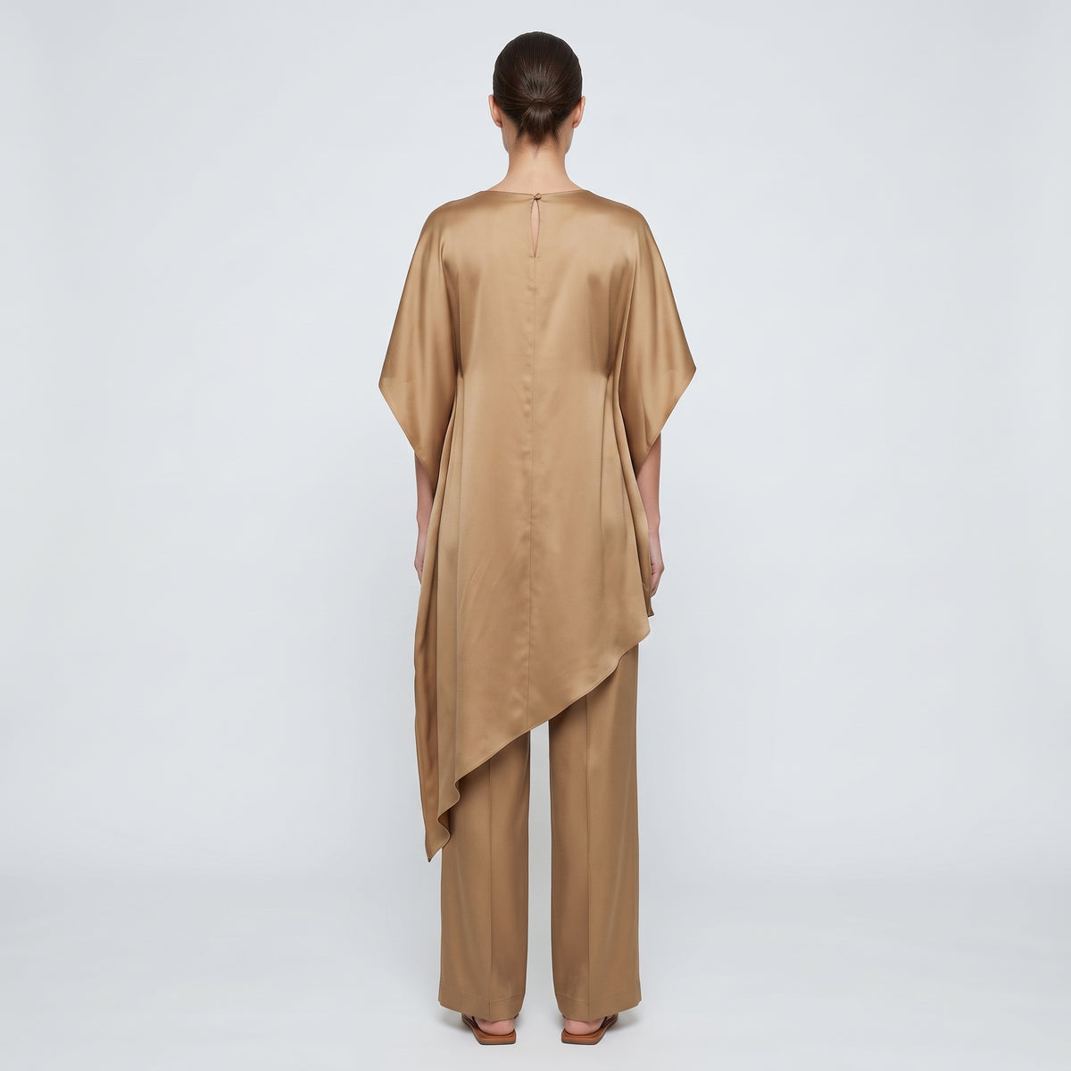 Draped Satin Asymmetric Top
