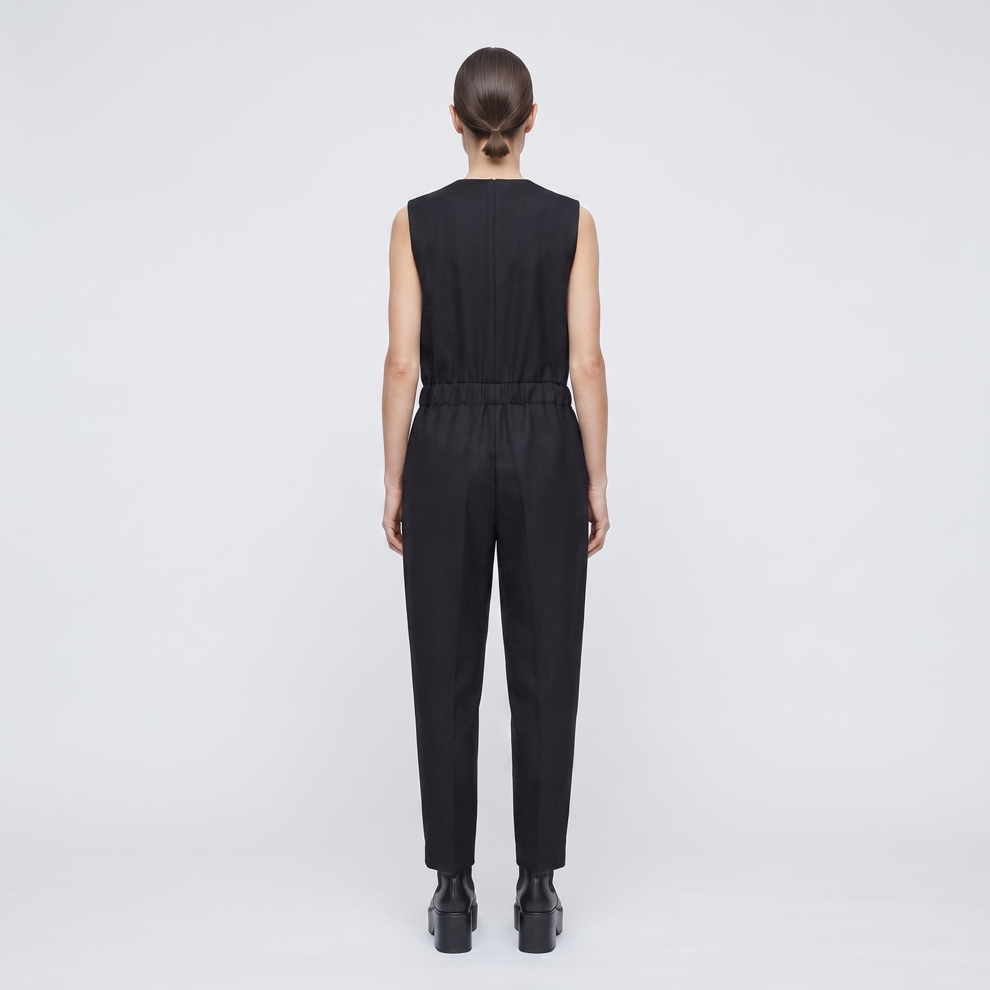 Sleeveless Tailored Black Jumpsuit