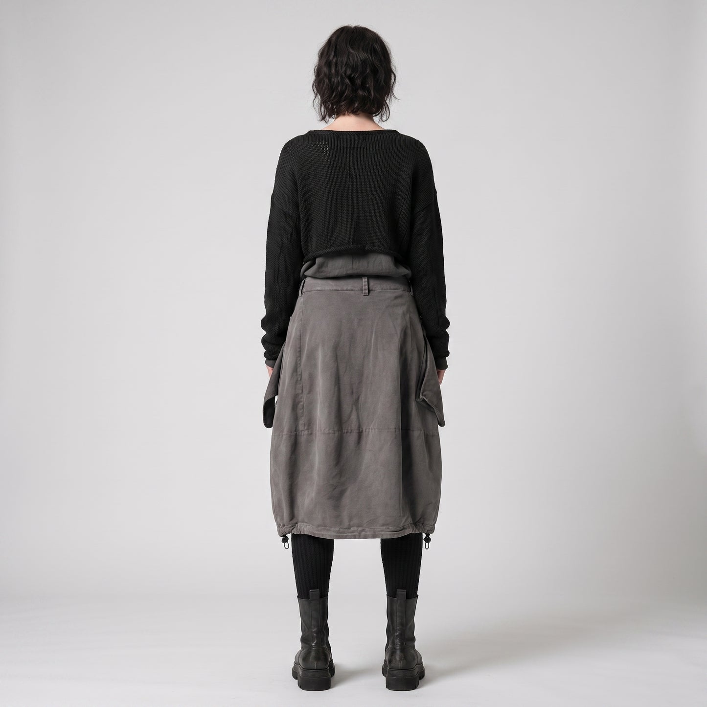 Architectural Grey Cargo Skirt