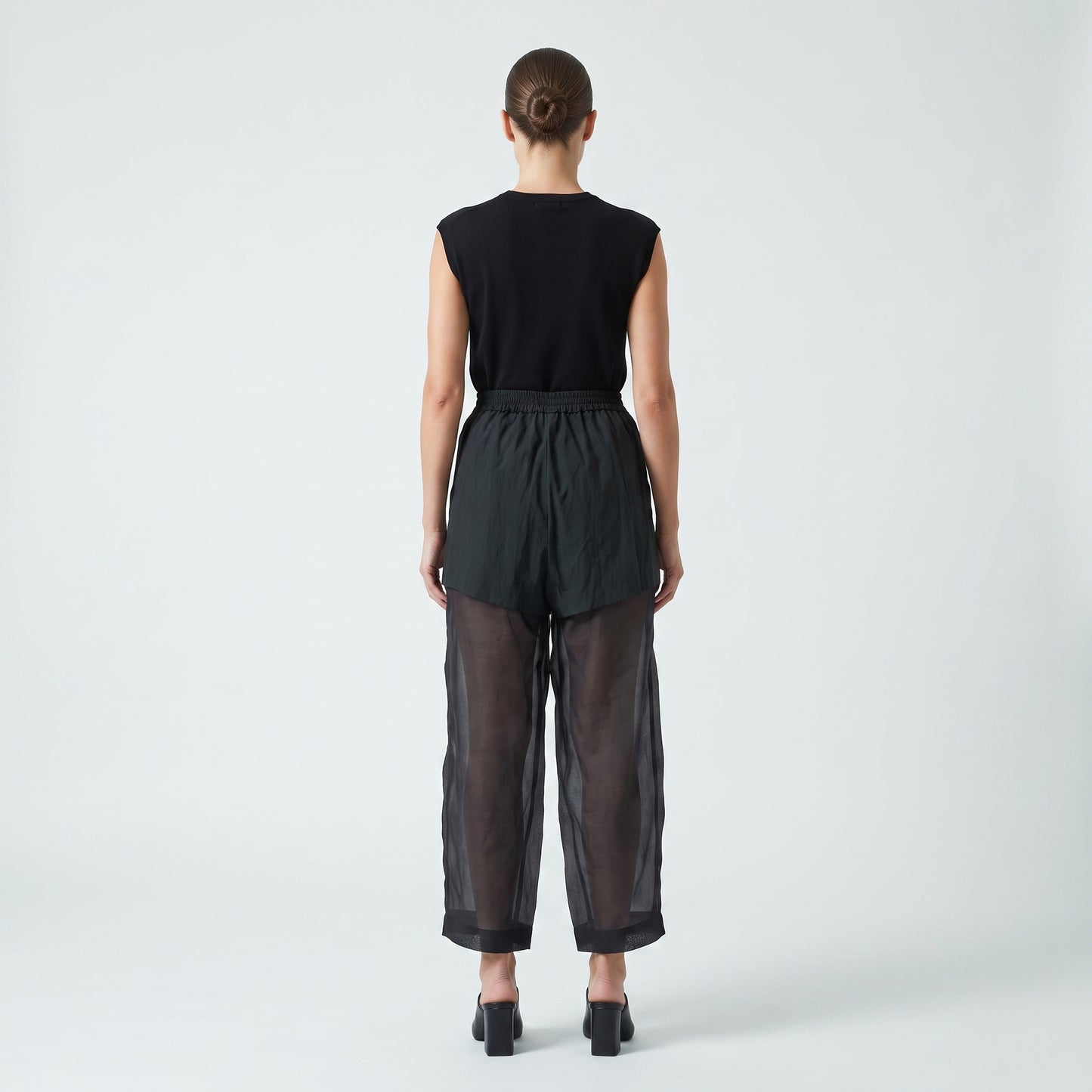 Asymmetric Overlay Crop Trousers