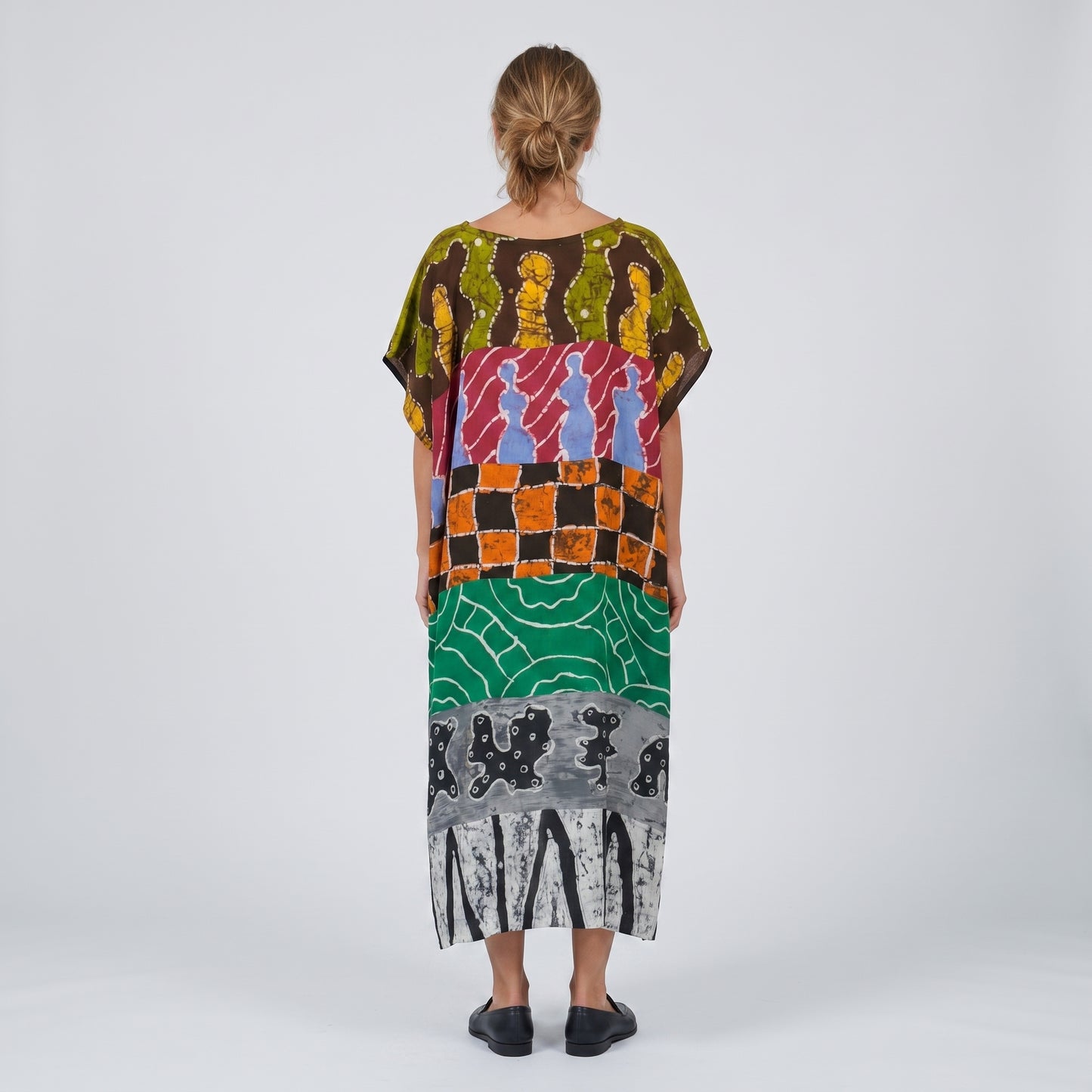 Abstract Printed Cotton Shift Dress