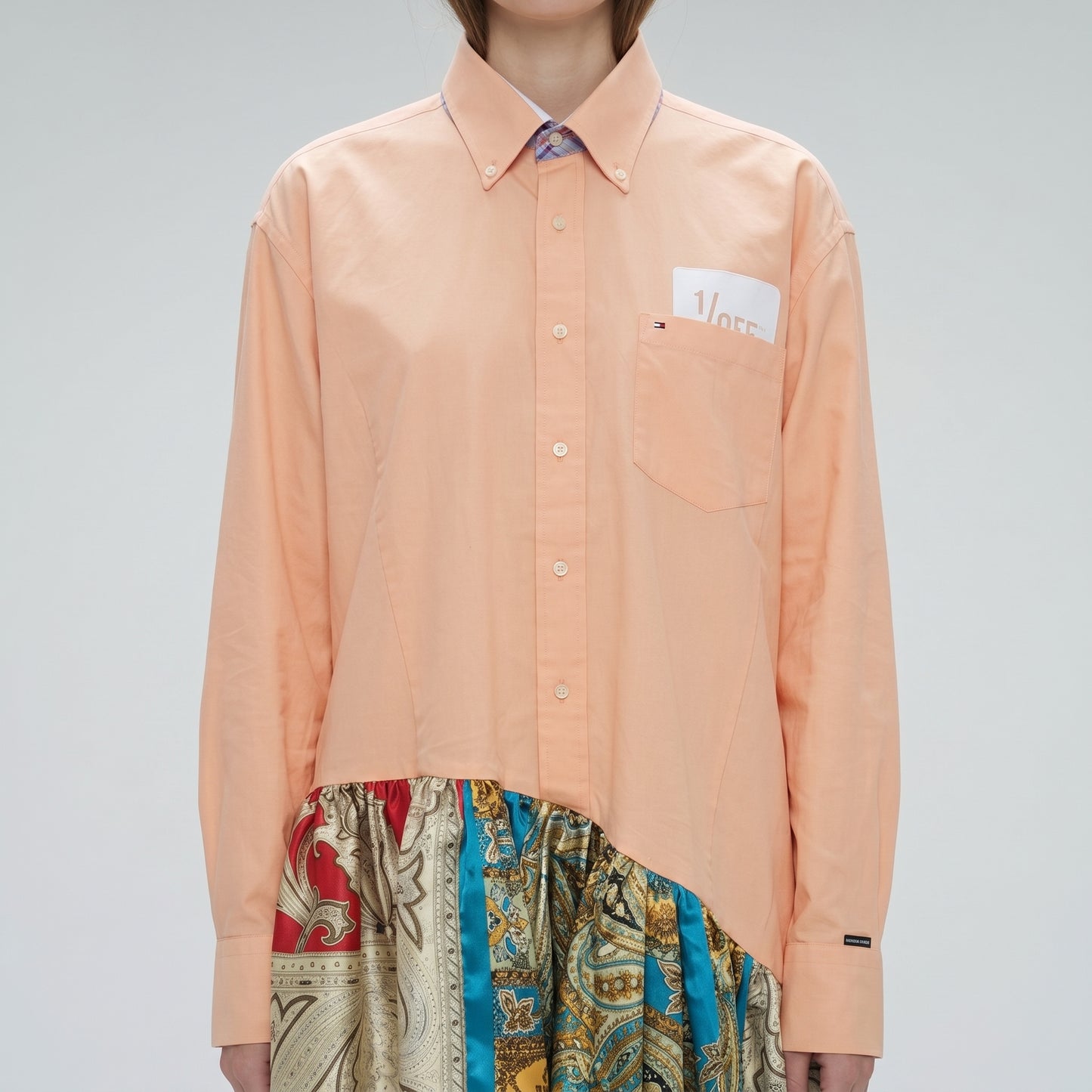 Peachy Asymmetrical Paisley Hem Shirt