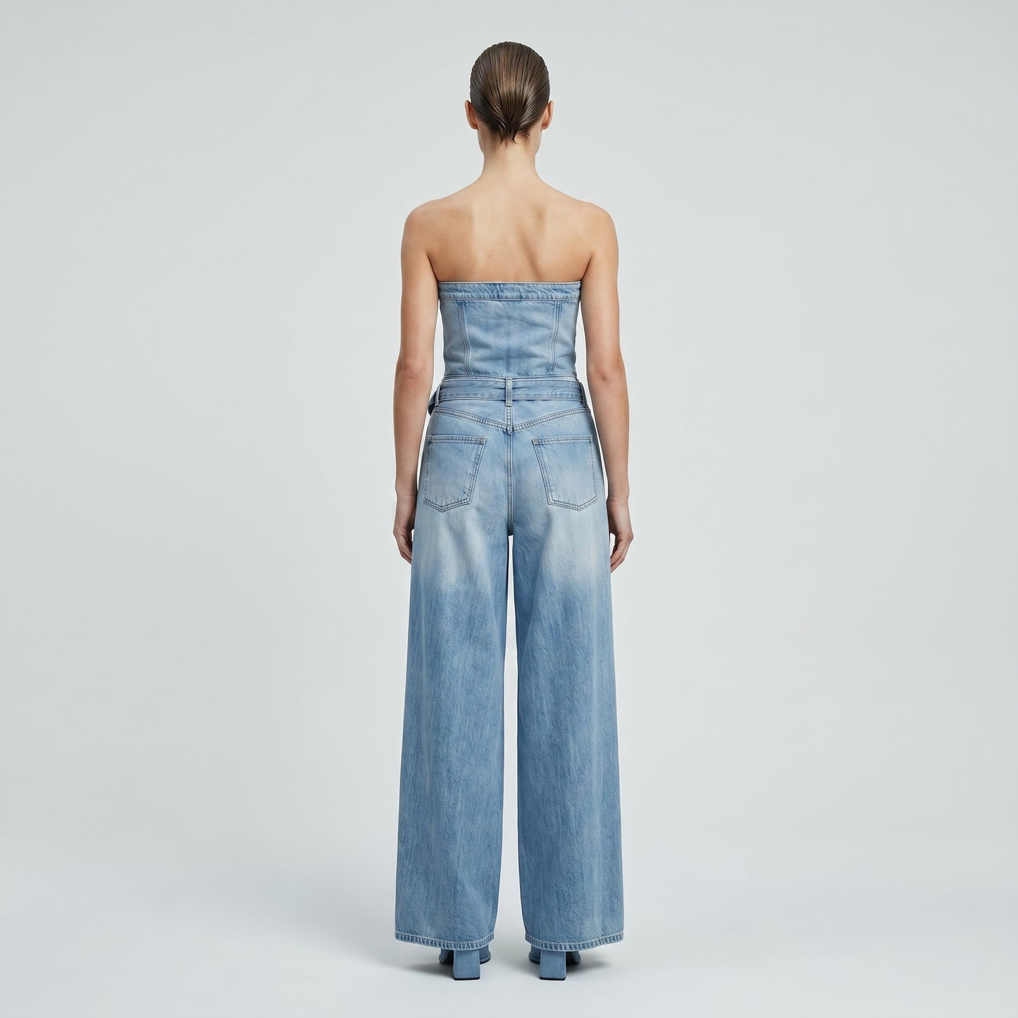 High-Waisted Belted Wide-Leg Jeans