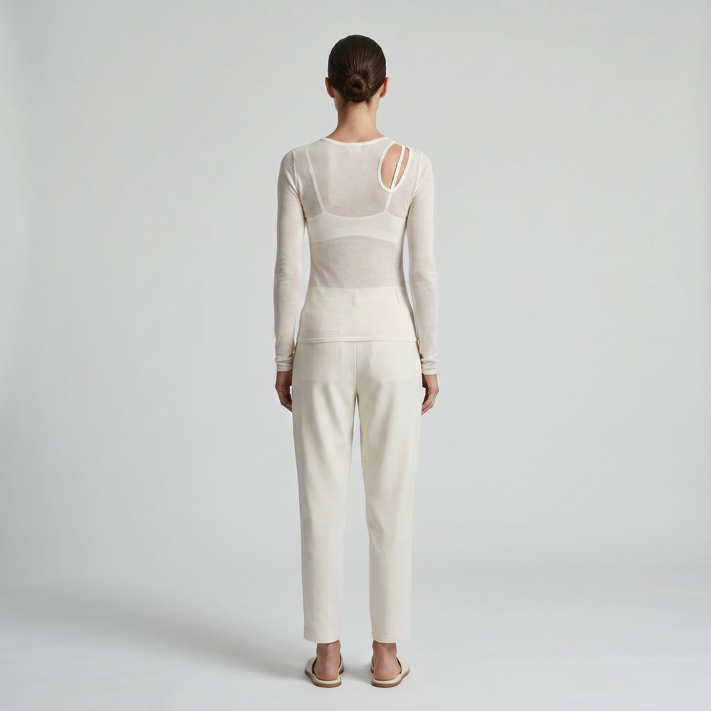 Asymmetric Cutout Long Sleeve Top