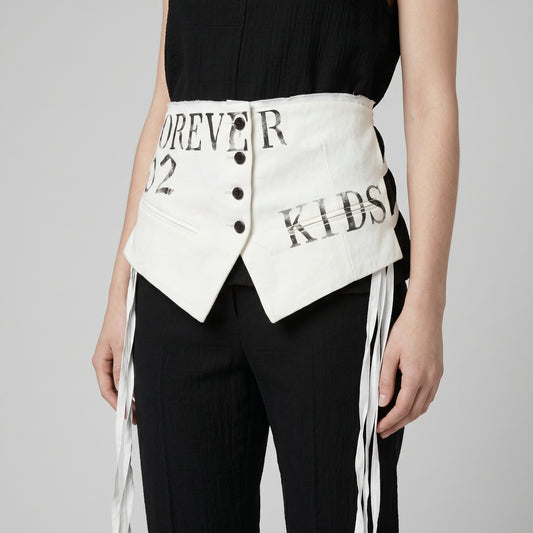 Deconstructed Graphic Canvas Vest