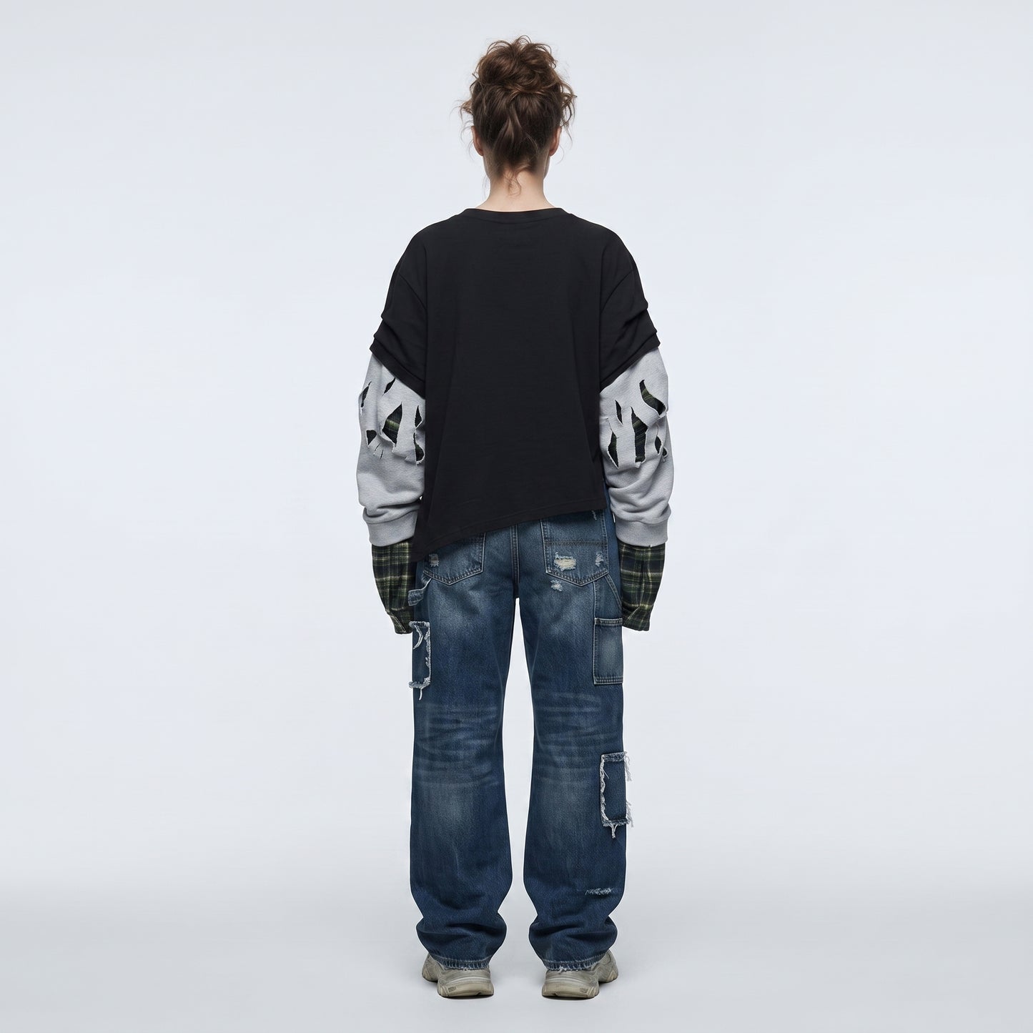 Layered Asymmetric Distressed Cotton Top