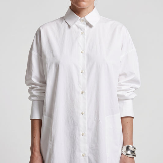 Oversized Crisp Cotton Shirt Dress