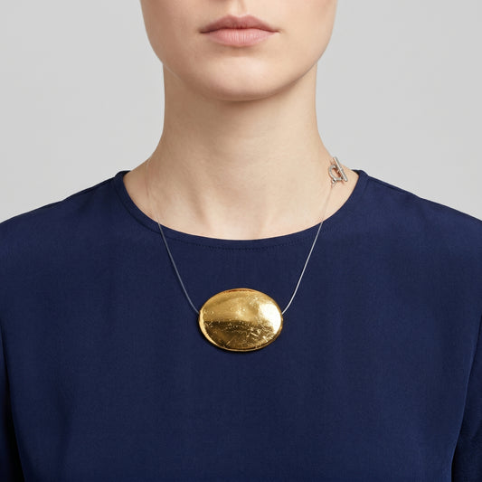 Minimalist Gold Disc Pendant Necklace
