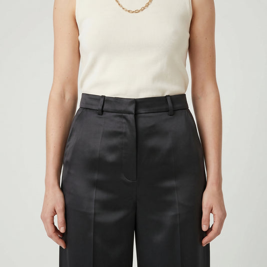 Lanai Satin Wide-Leg Trousers