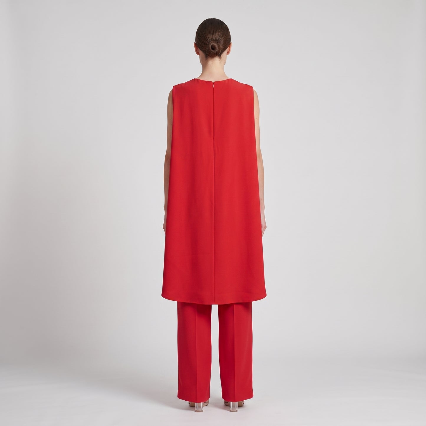 Structured Red Cape Jumpsuit
