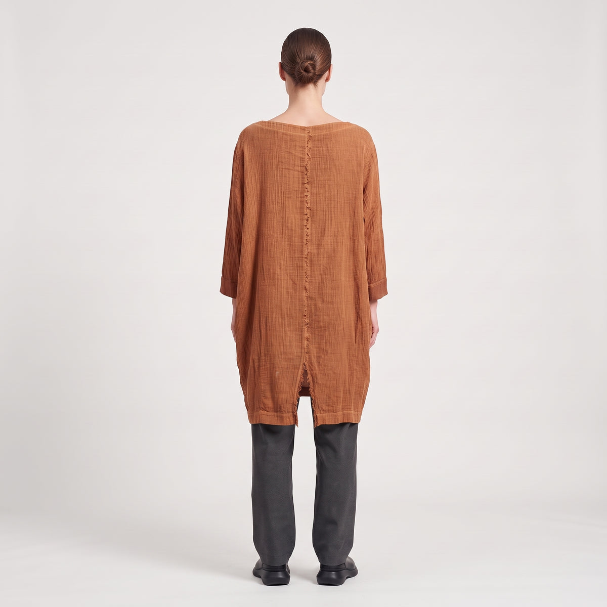 Textured Rust Boatneck Top