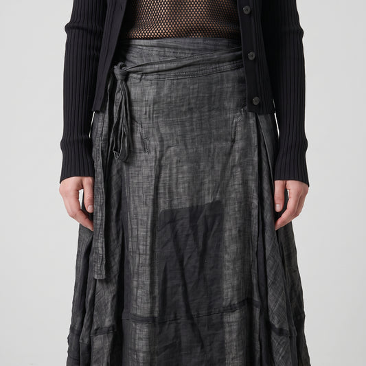 Textured Wrap Midi Skirt