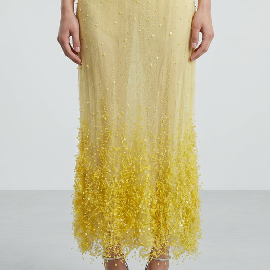 Embellished Sheer Midi Dress