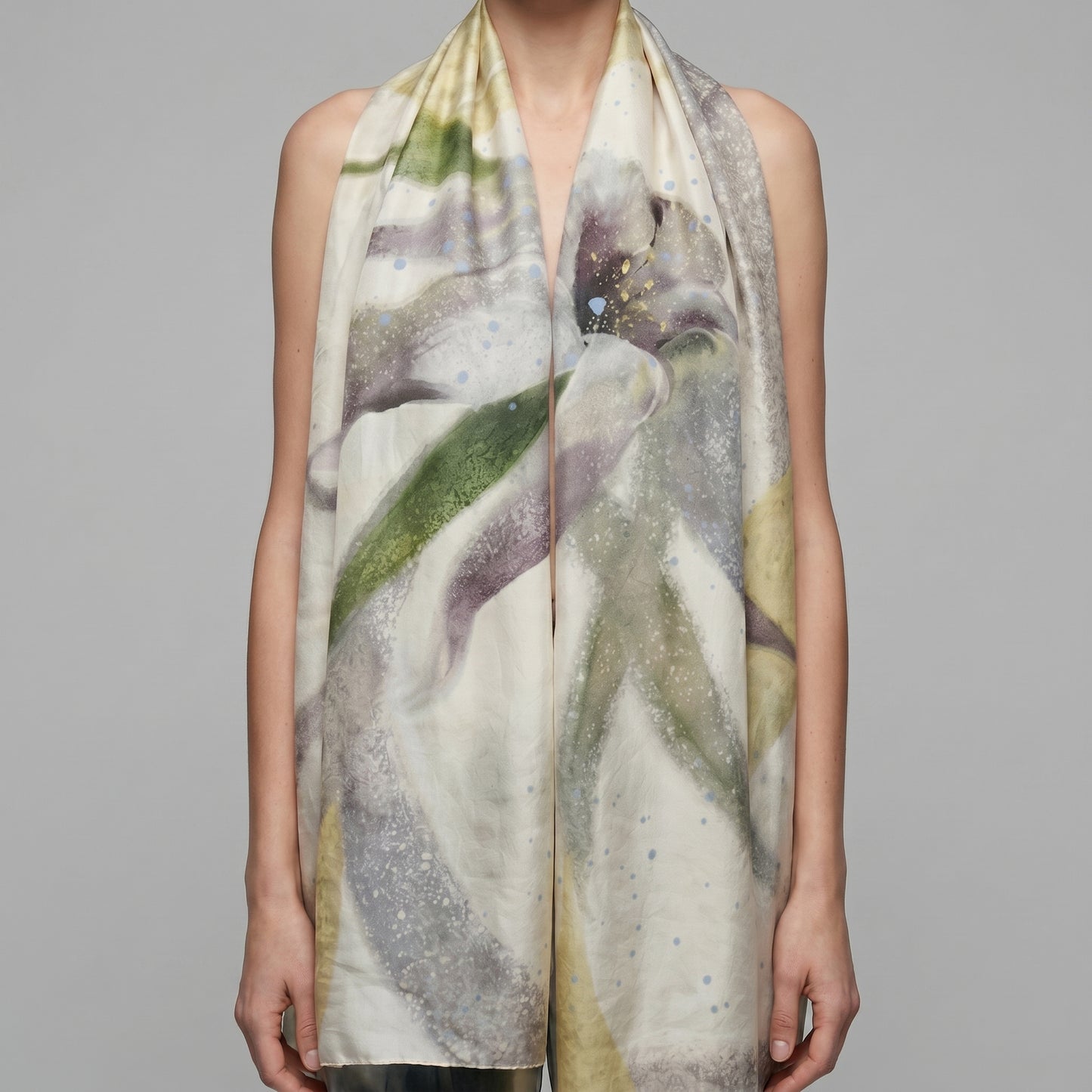 Watercolor Floral Silk Scarf
