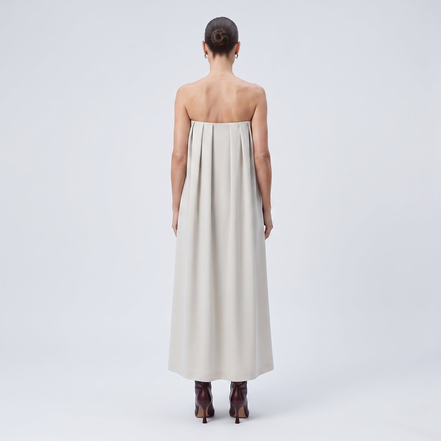 Pleated High-Waisted Maxi Skirt