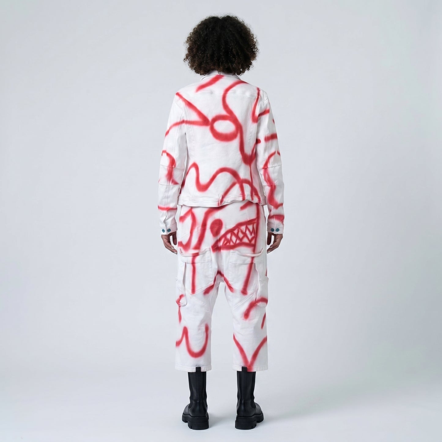 Graffiti Print Denim Jacket