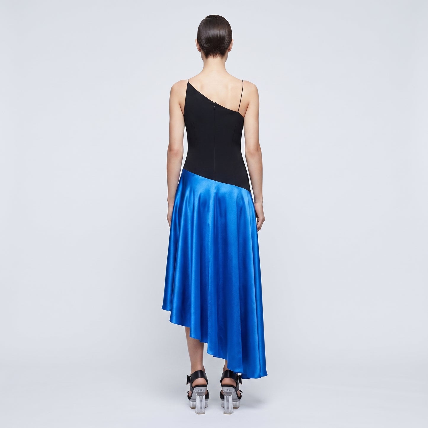 One-Shoulder Contrast Hem Dress