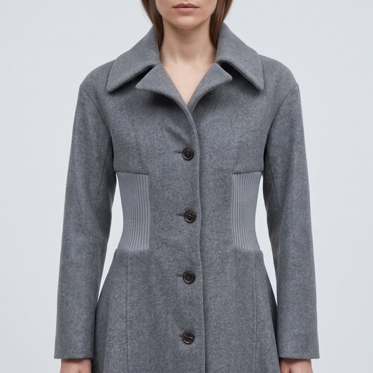 Structured Wool Blend Coat