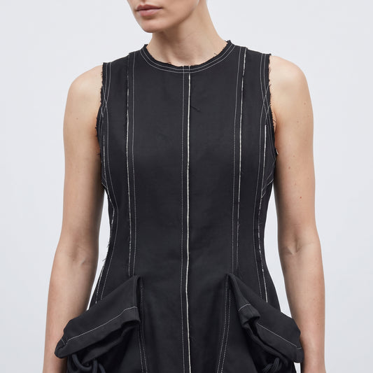 Structured Contrast Stitch Utility Vest