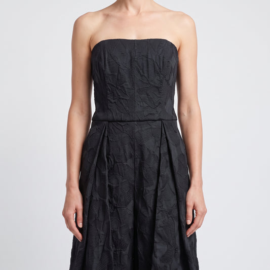 Structured Strapless Black Jumpsuit