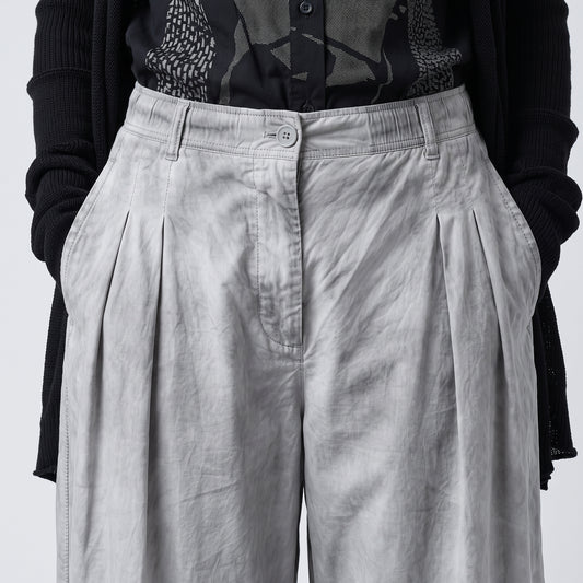 Tie-Dye Pleated Cropped Trousers