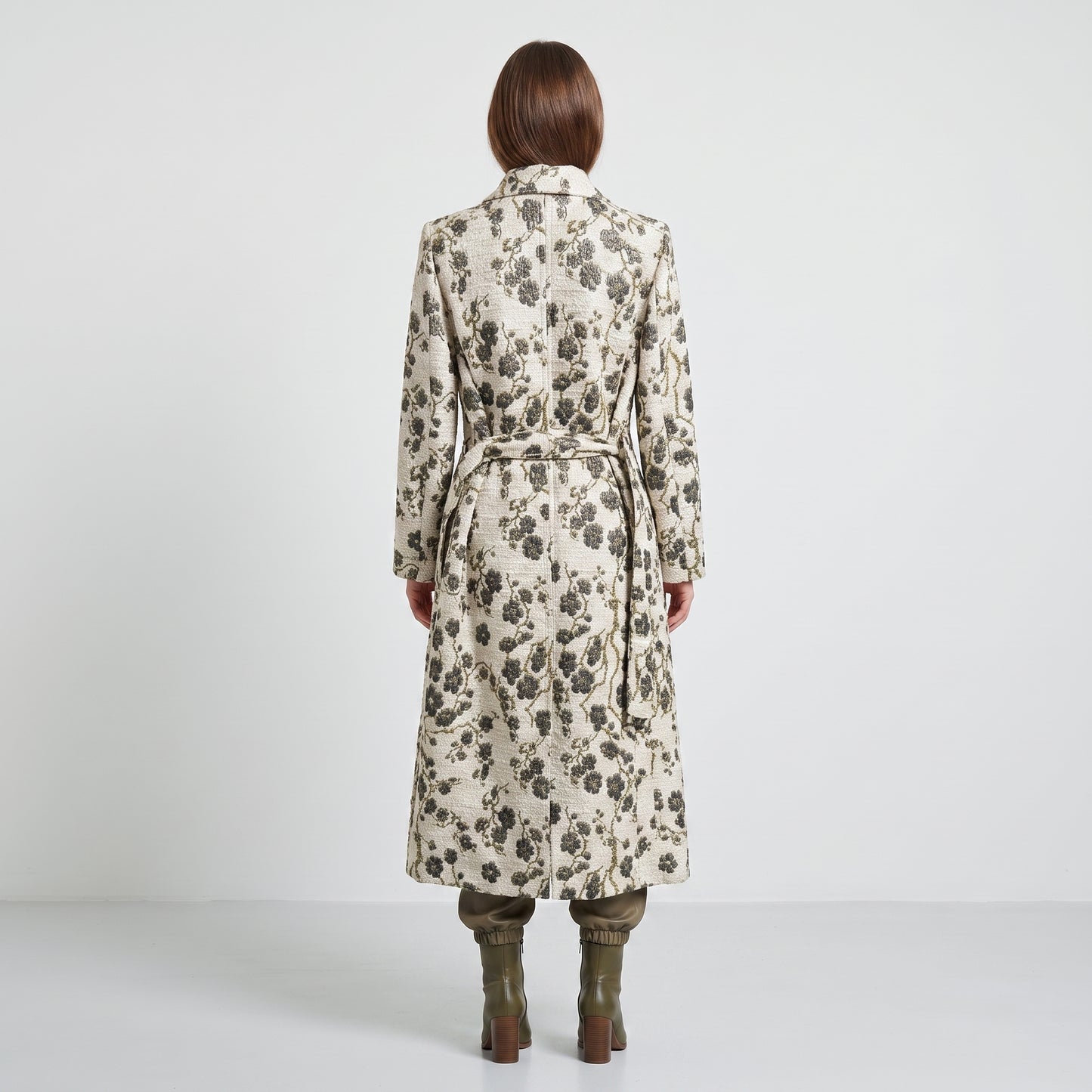 Floral Brocade Tailored Coat