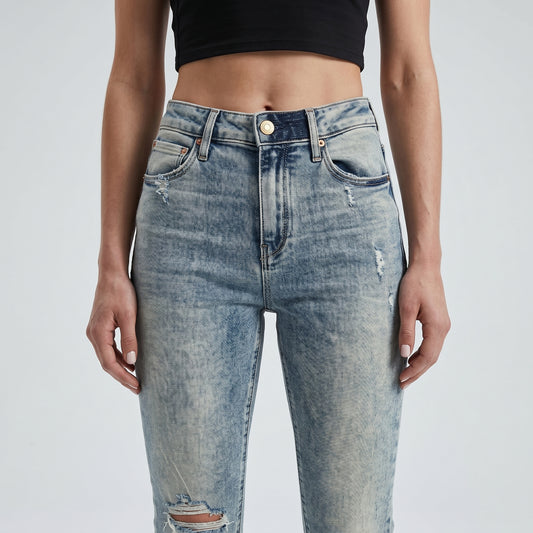 Distressed Light Wash Skinny Jeans