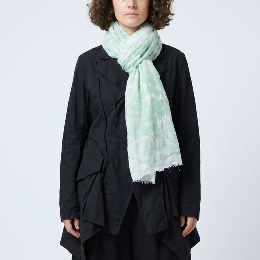 Mint Green Patterned Lightweight Scarf