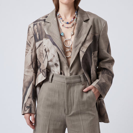 Tailored Beige Cropped Trousers