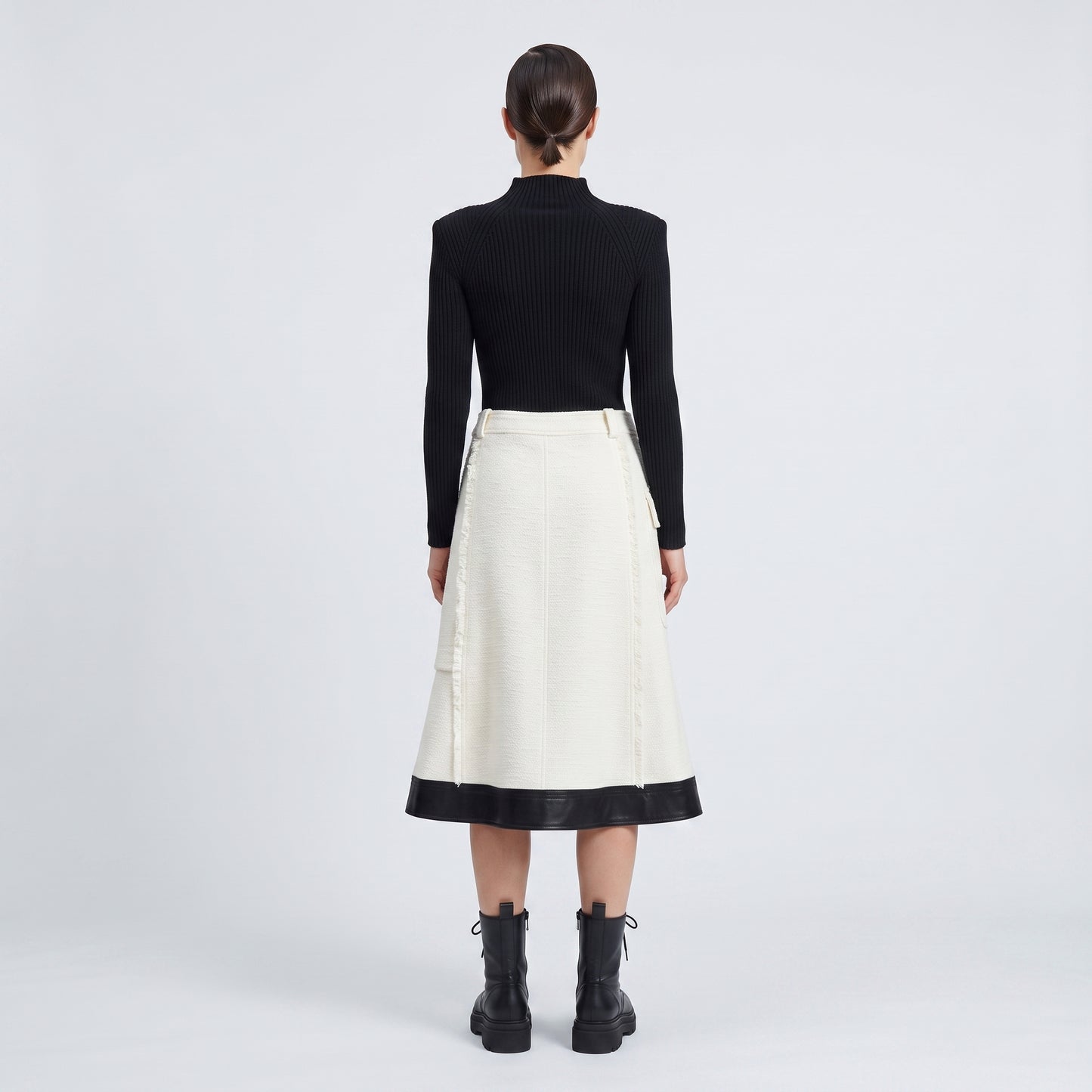 Textured Wrap Midi Skirt