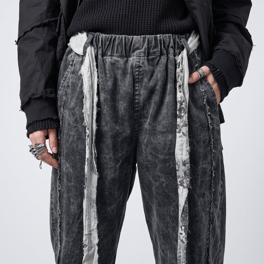 Distressed Raw Edge Denim Trousers