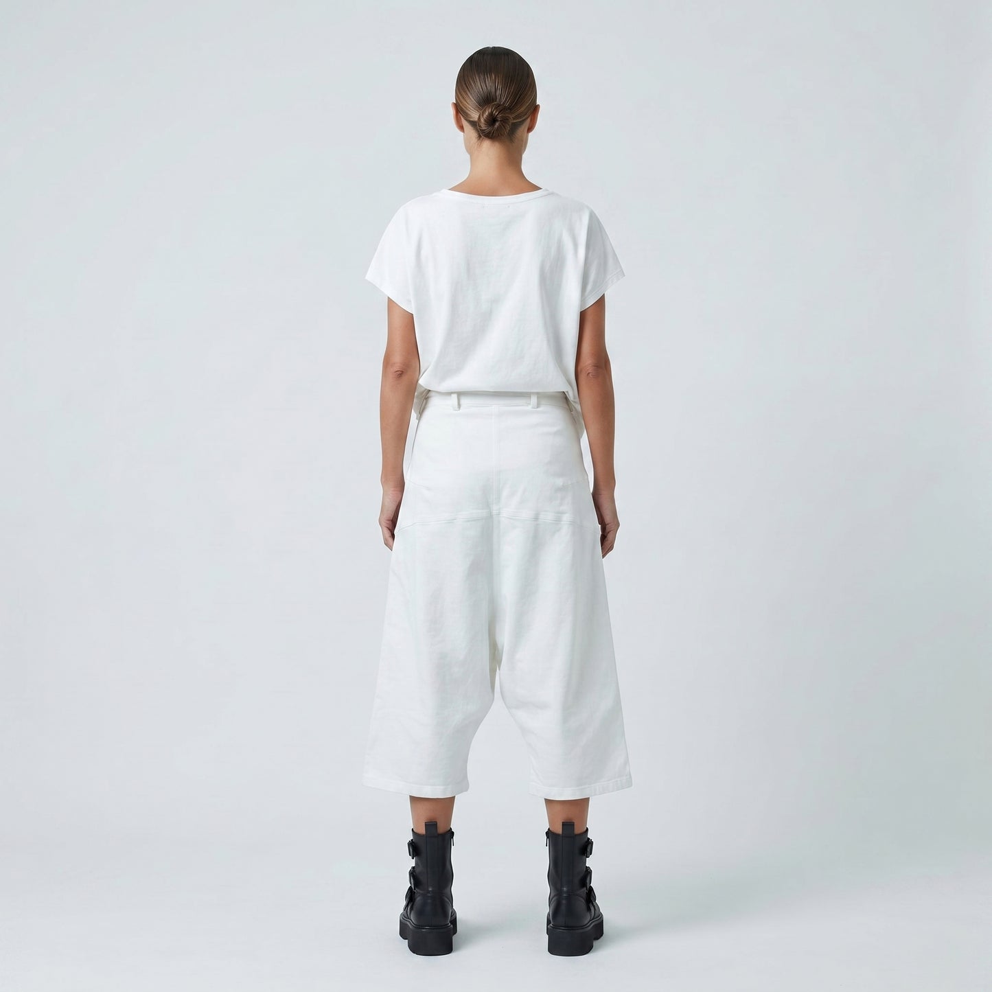 Drop Crotch Cropped Trousers
