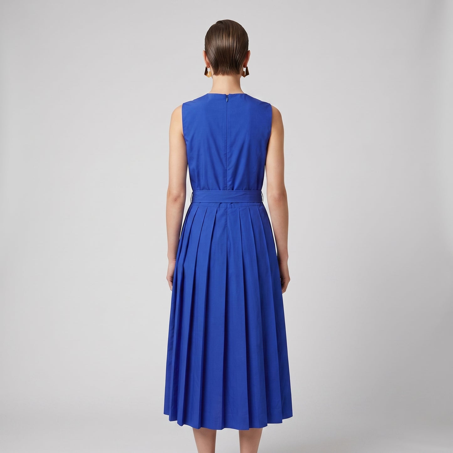 Sleeveless Pleated Midi Dress