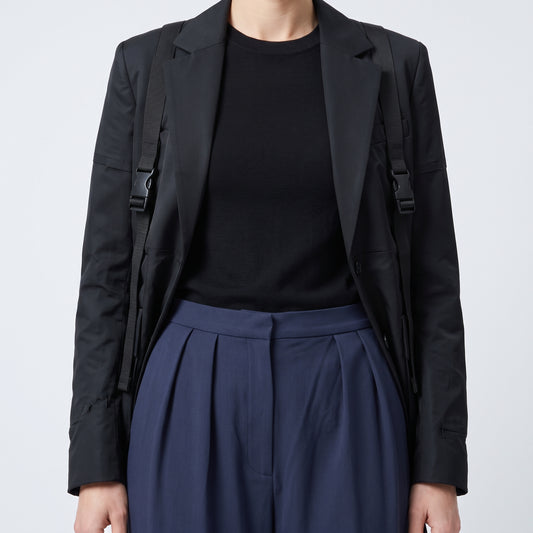 Classic Navy Pleated Trousers