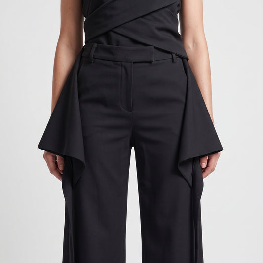Structured Drape Detail Trousers