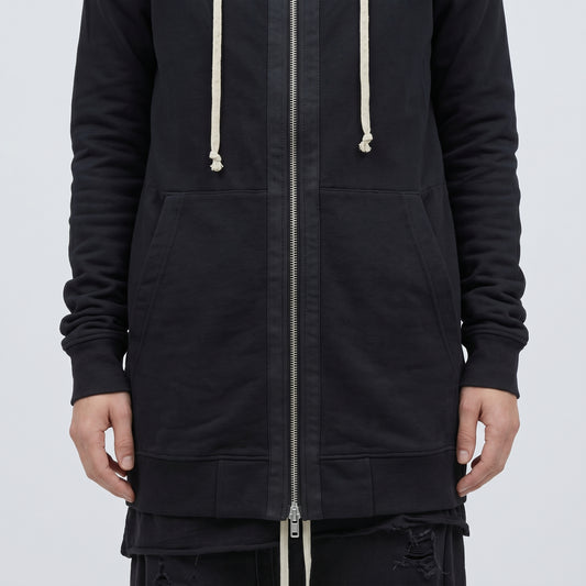 Longline Zip-Up Cotton Hoodie