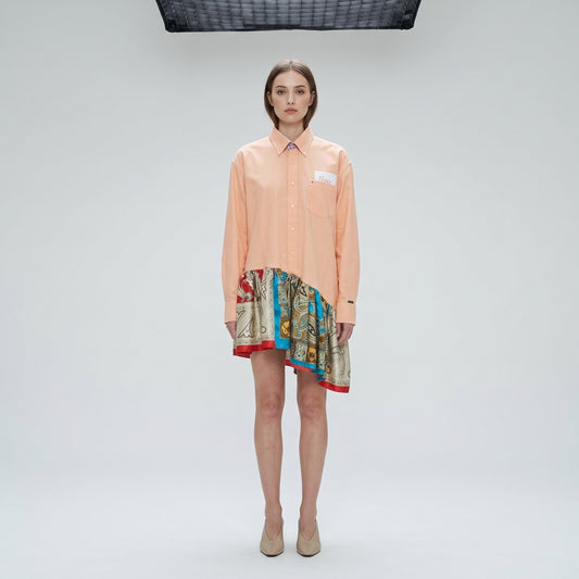 Peachy Asymmetrical Paisley Hem Shirt