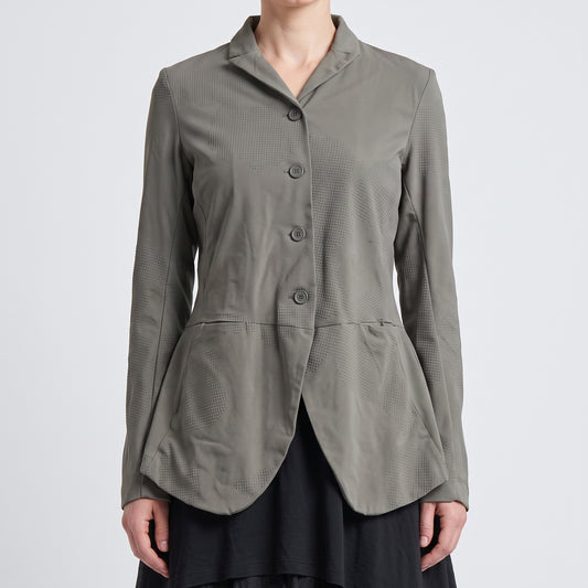 Textured Tailored Buttoned Jacket
