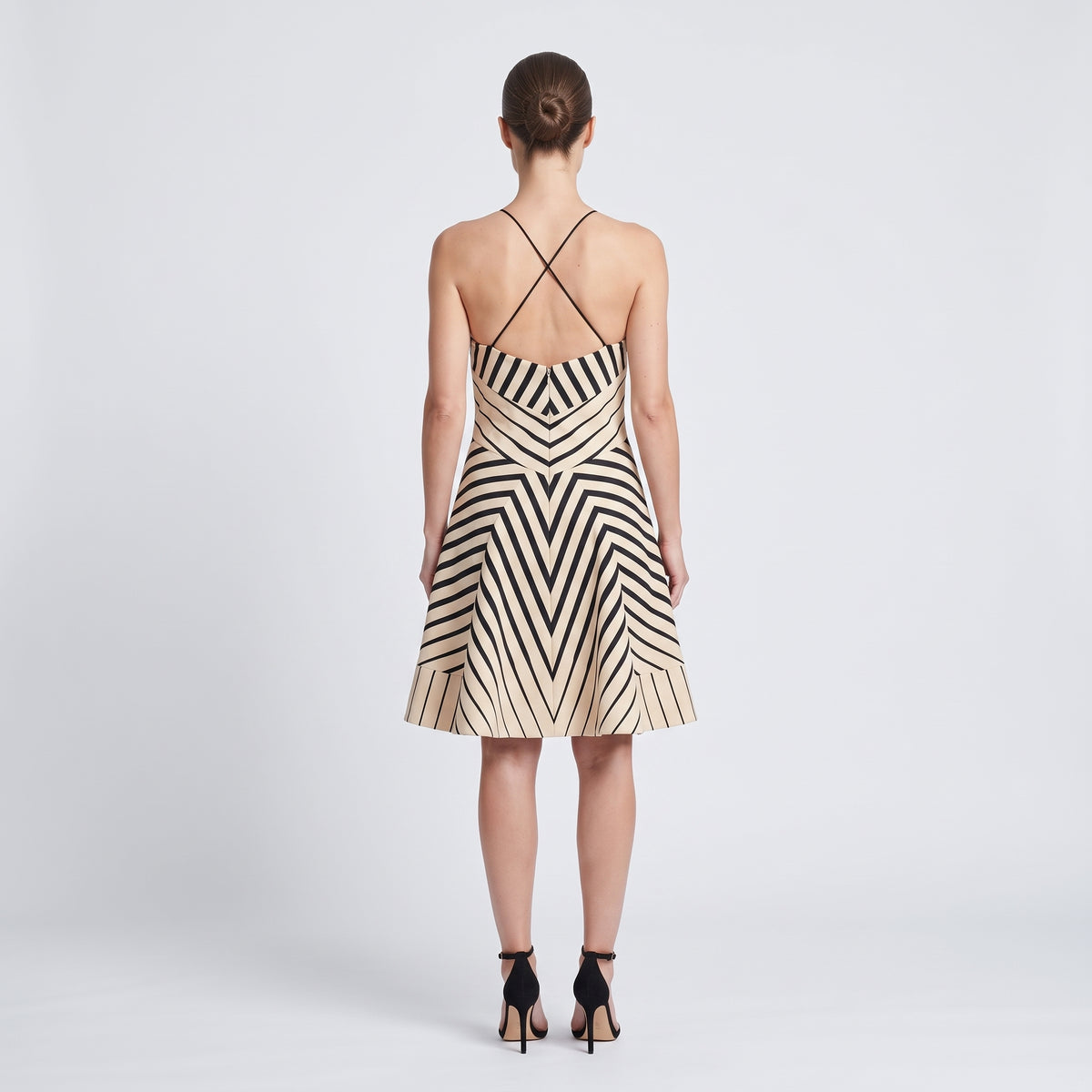 Graphic Striped Halter Dress