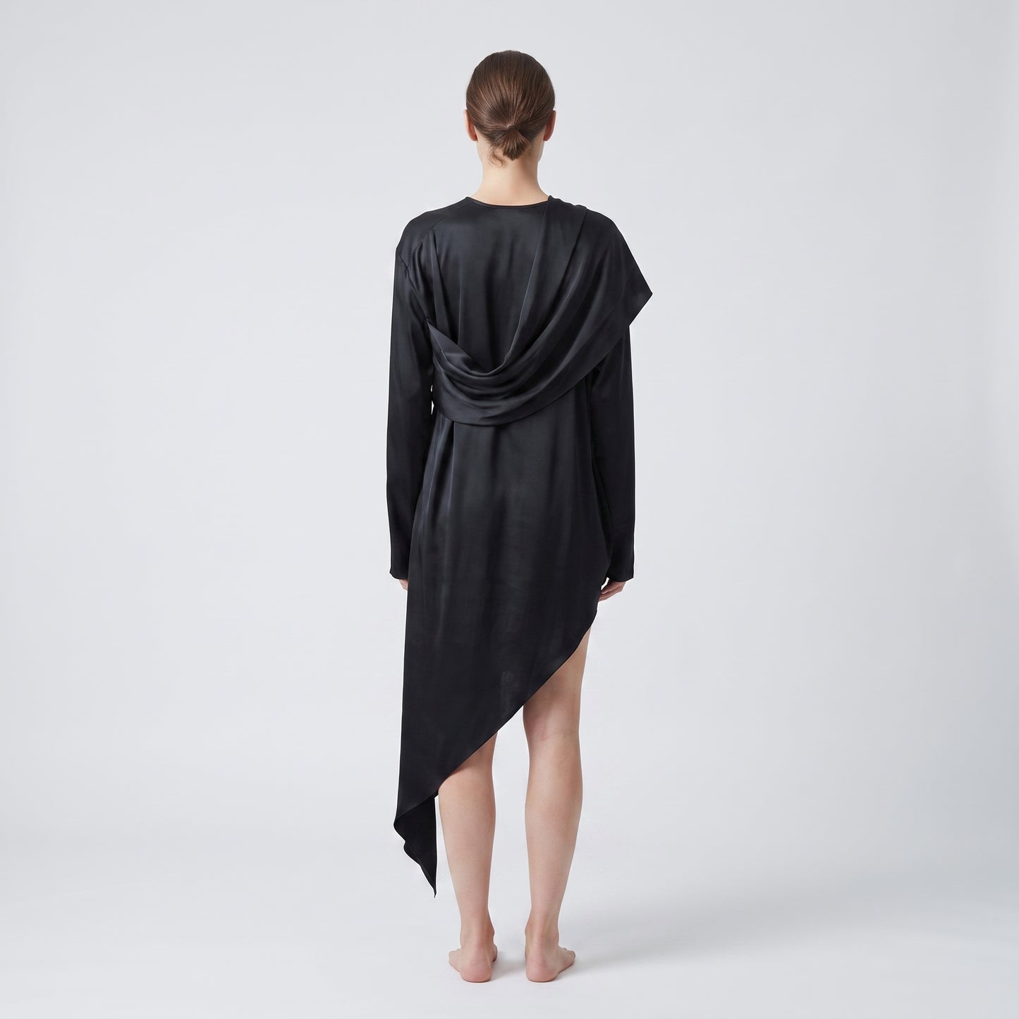 Draped Asymmetric Silk Blouse