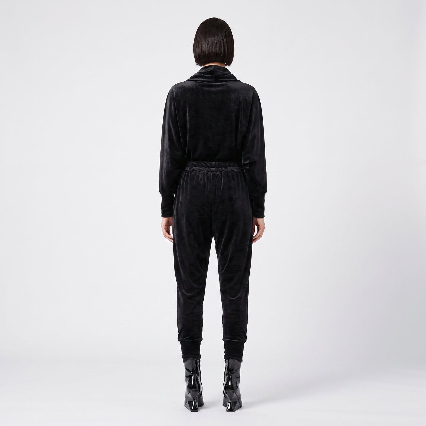 Velvet Draped Waist Joggers