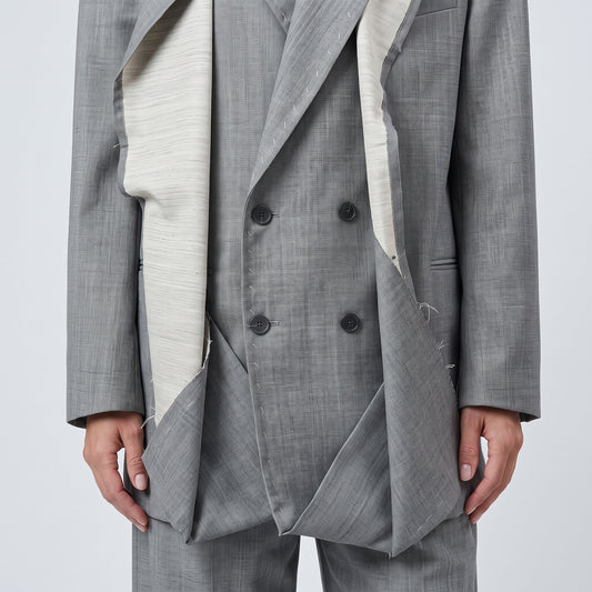 Deconstructed Double Breasted Blazer