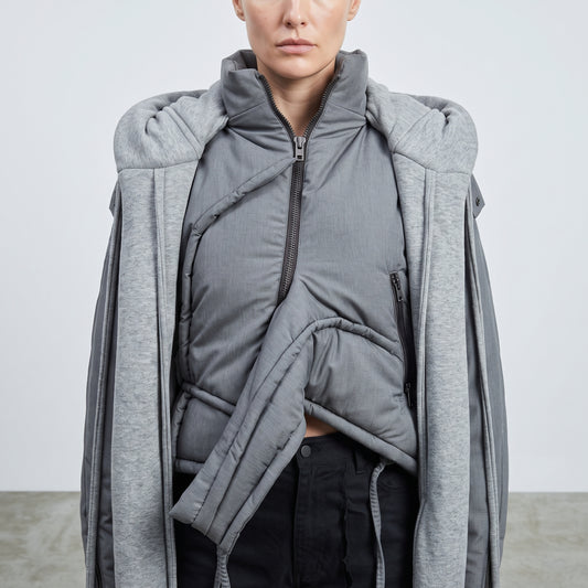 Deconstructed Padded Grey Jacket