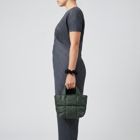 Quilted Forest Green Mini Tote