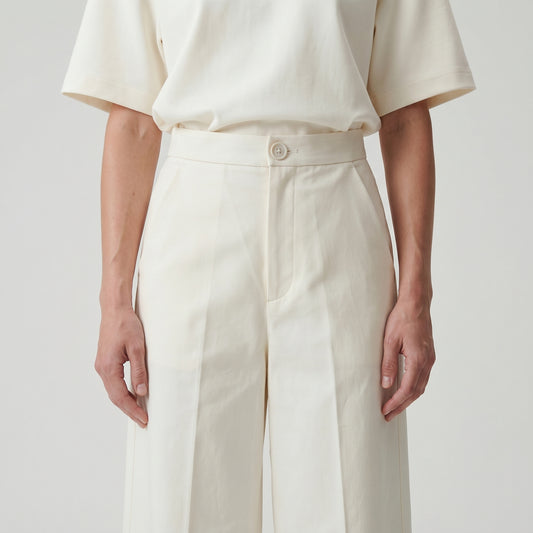 High-Waisted Tailored Wide Trousers