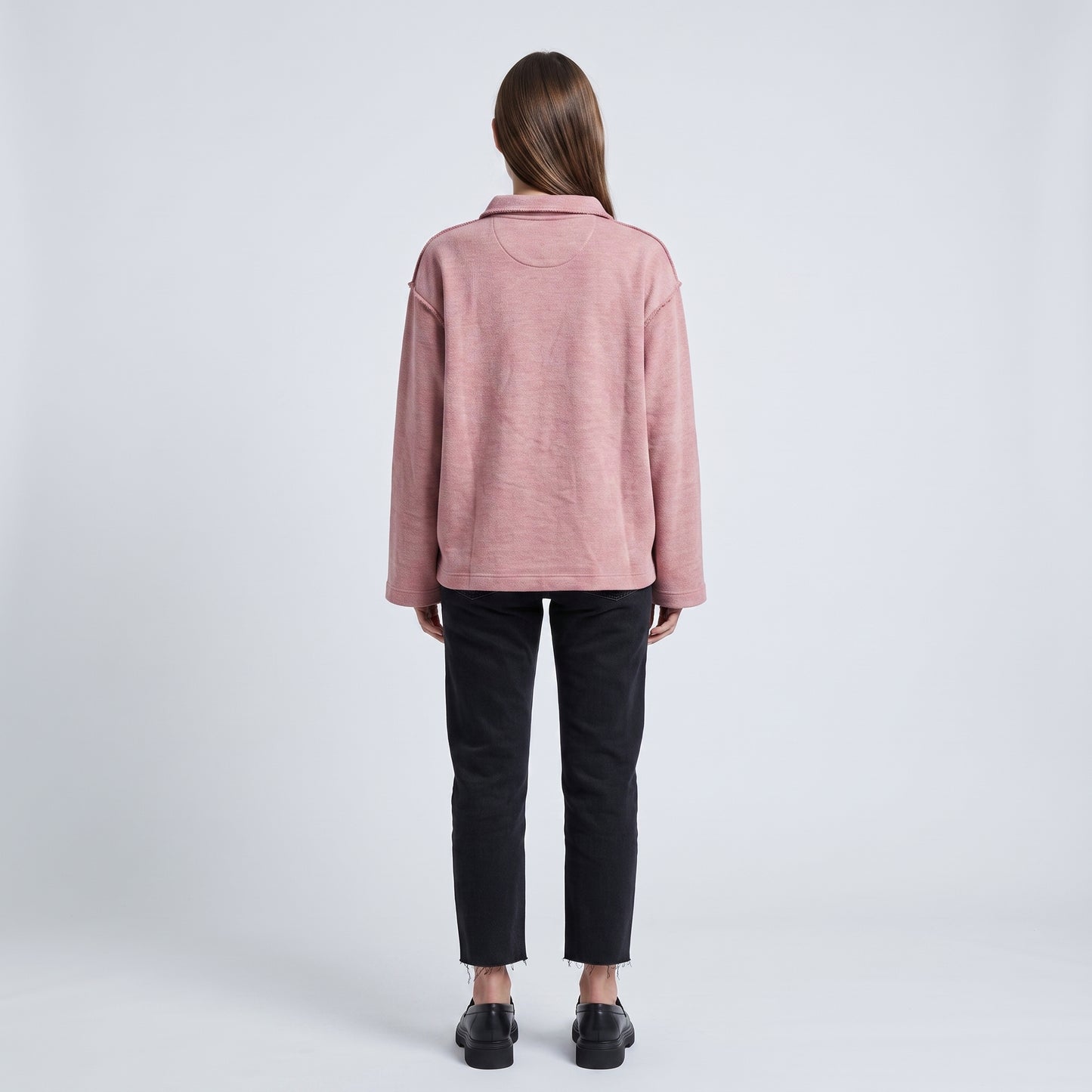 Dusty Rose Buttoned Polo Shirt