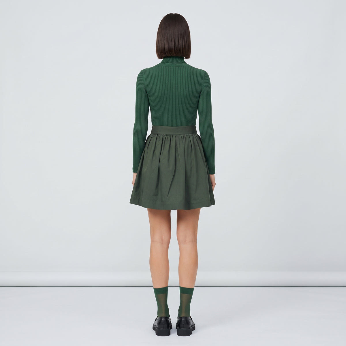 Botanical Embroidered A-Line Skirt