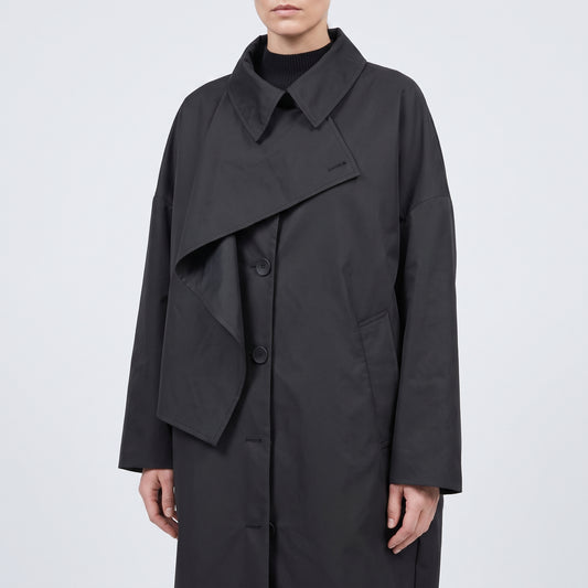 Structured Oversized Asymmetric Trench Coat